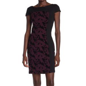 NWT Carmen Marc Valvo Cap Sleeve Colorblock Dress